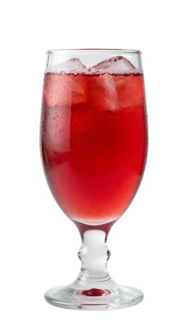 Red Drink With Ice in Glass