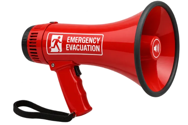 Red Emergency Evacuation Megaphone Bullhorn