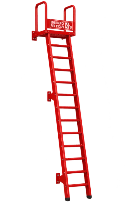 Red Emergency Fire Escape Ladder