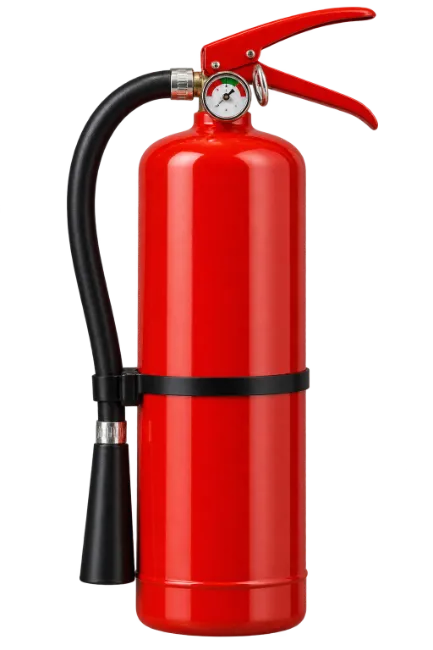 Red Fire Extinguisher With Black Hose