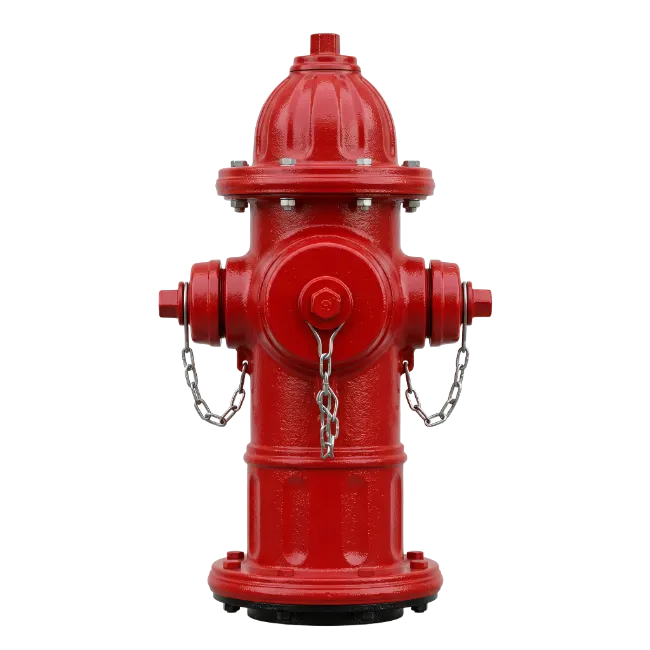 Red Fire Hydrant Isolated on Black