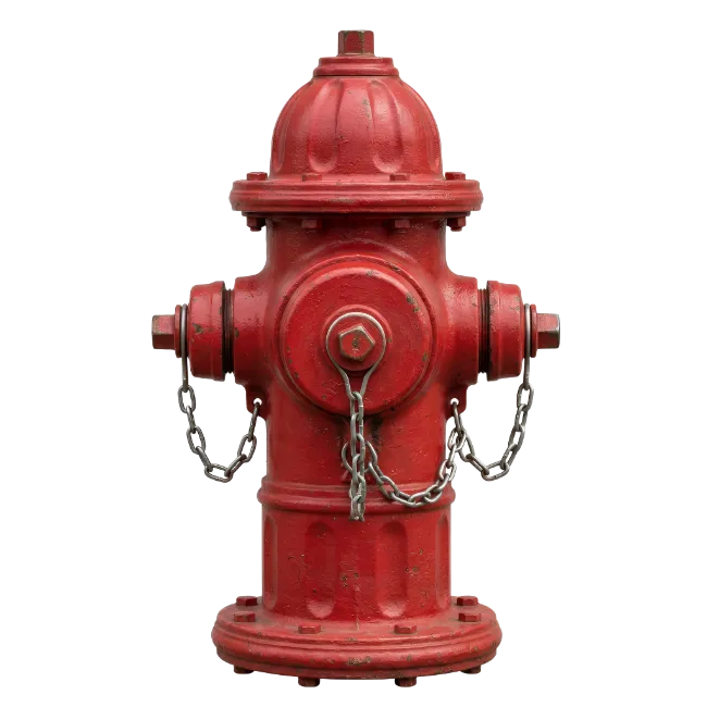 Red Fire Hydrant with Chains