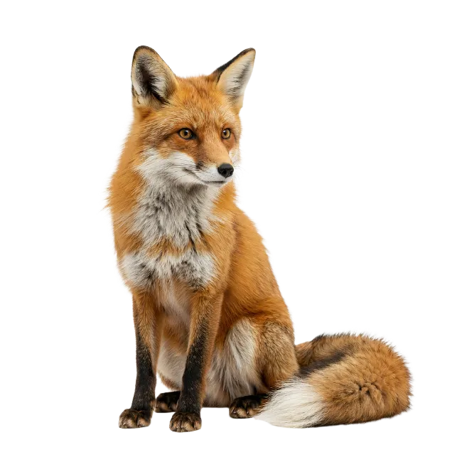Red Fox Sitting Down
