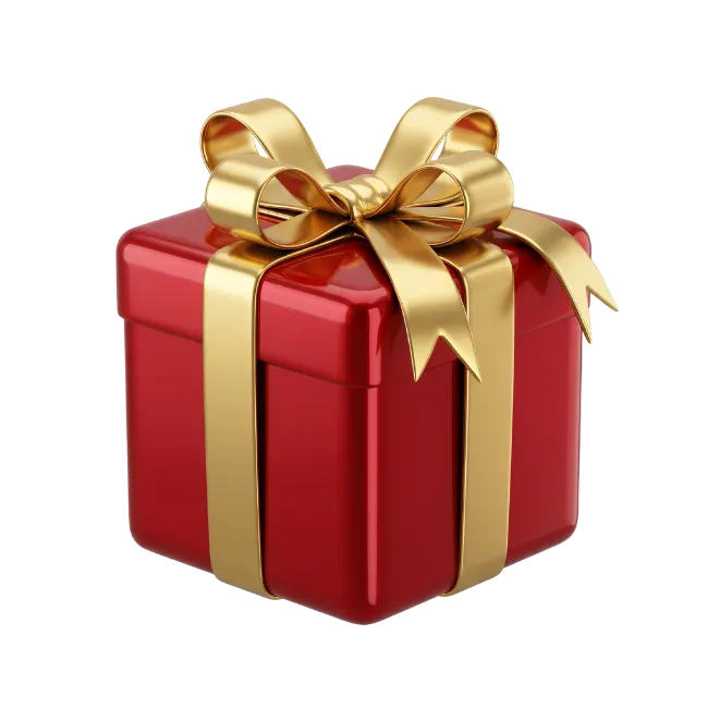 Red Gift Box with Gold Ribbon
