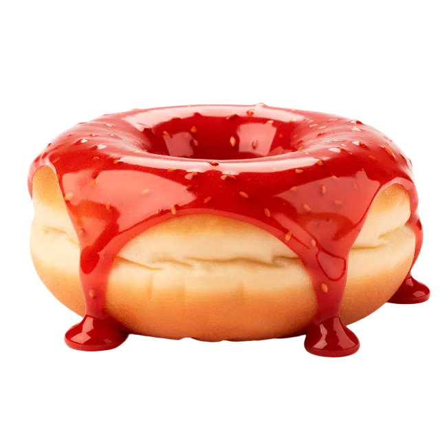 Red Glazed Donut with Dripping Icing