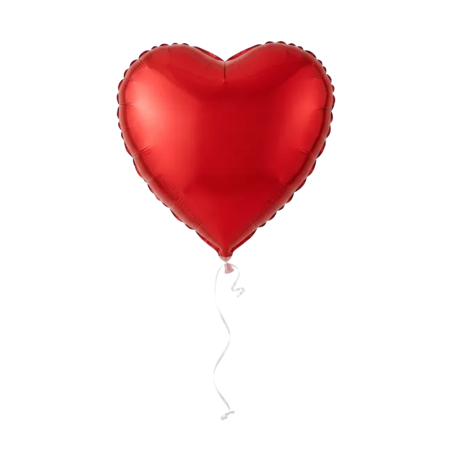 Red Heart Foil Balloon