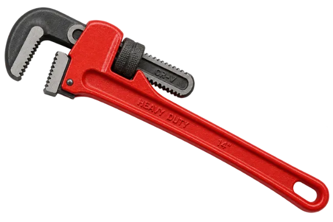 Red Heavy Duty Pipe Wrench Tool