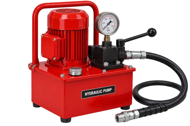 Red Hydraulic Pump with Pressure Gauge