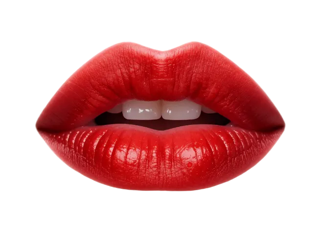 Red Lips with White Teeth