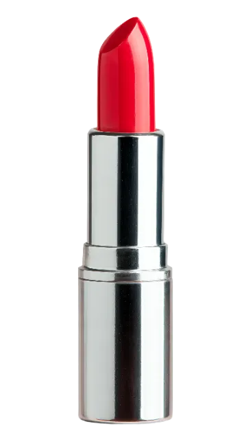 Red Lipstick in Silver Metallic Tube