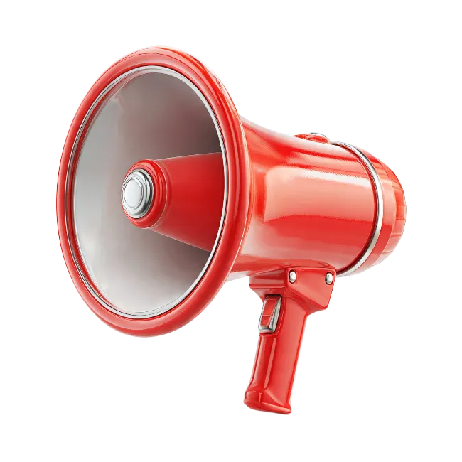 Red Megaphone Speaker for Announcements