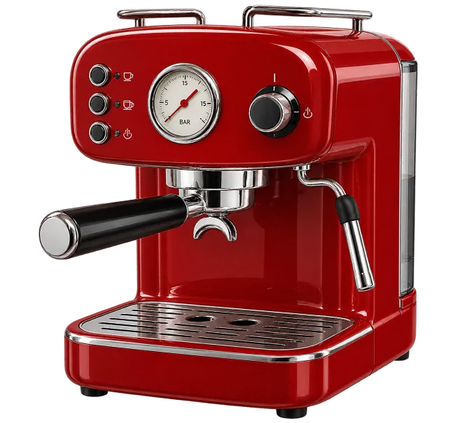Red Modern Espresso Machine