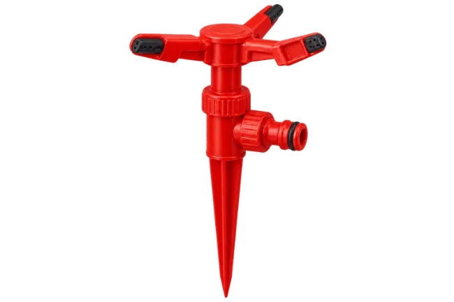 Red Plastic Garden Lawn Sprinkler Spike