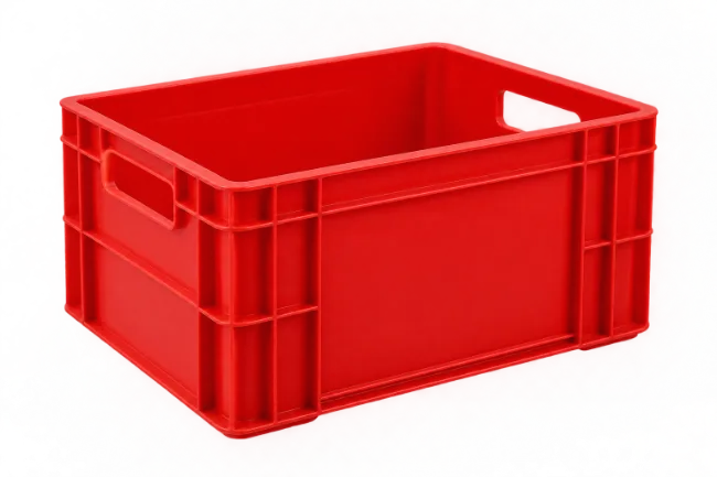 Red Plastic Storage Crate