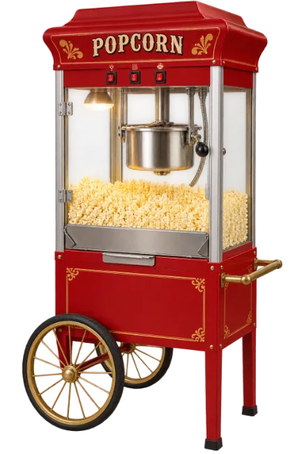 Red Popcorn Cart Machine