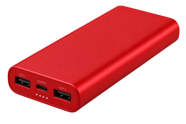 Red Portable Power Bank External Battery Charger