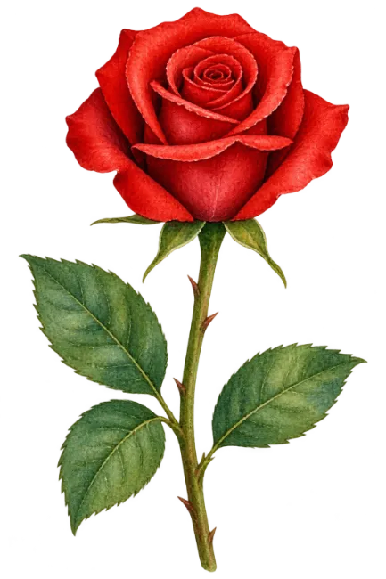 Red Rose Flower Illustration