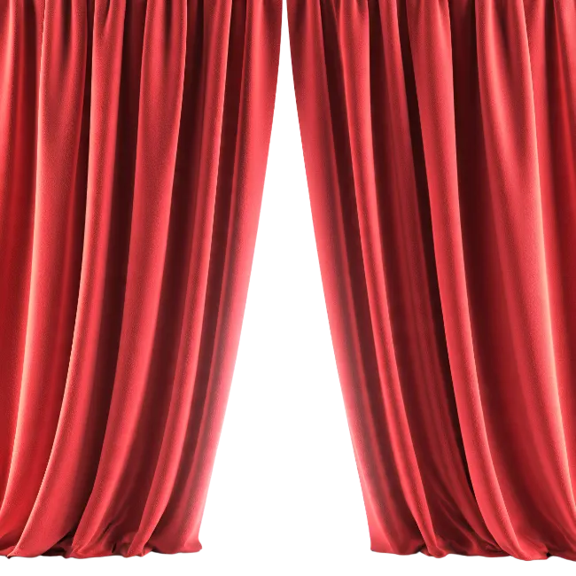 Red Stage Curtains Open