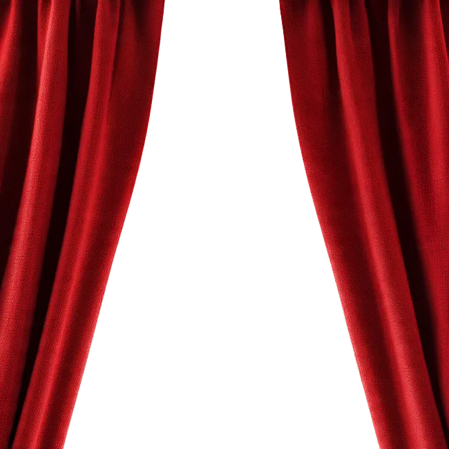 Red Stage Curtains Opened Wide