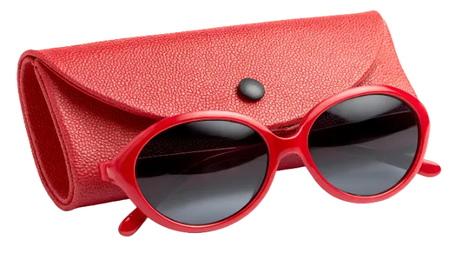 Red Sunglasses and Matching Case