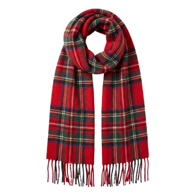 Red Tartan Plaid Winter Scarf