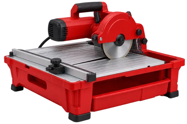 Red Tile Saw with Diamond Blade