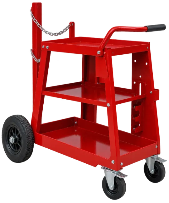 Red Utility Cart with Wheels