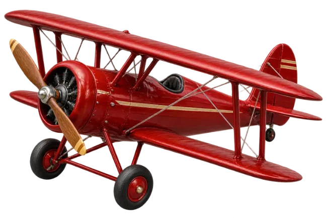 Red Vintage Biplane Airplane Model