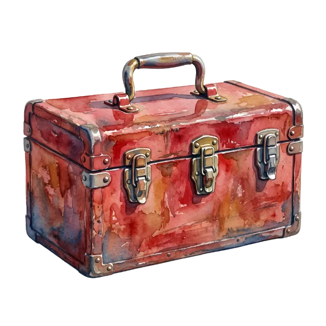 Red Vintage Tool Box