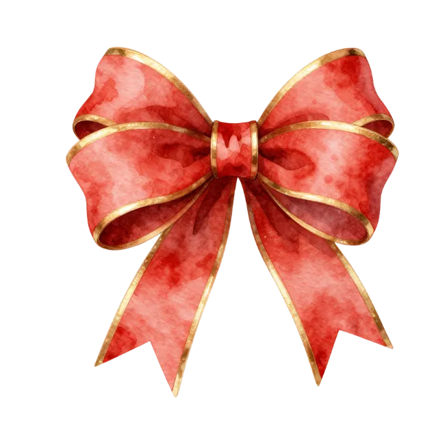 Red Watercolor Gift Bow