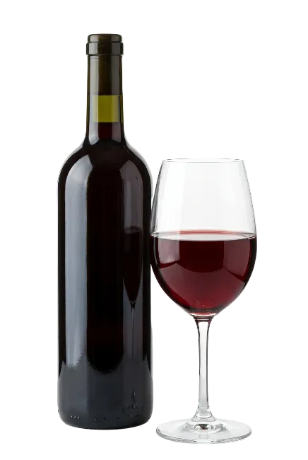 Red Wine Bottle and Glass