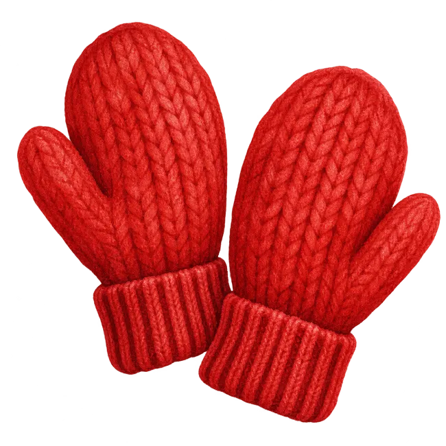 Red Winter Knit Mittens