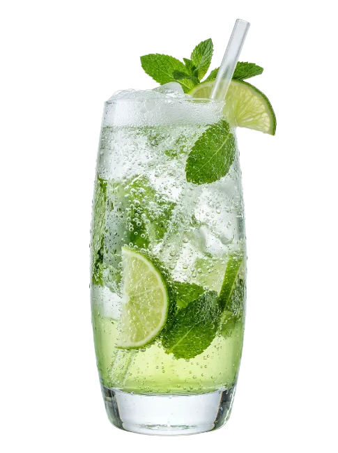 Refreshing Mojito cocktail with lime and mint