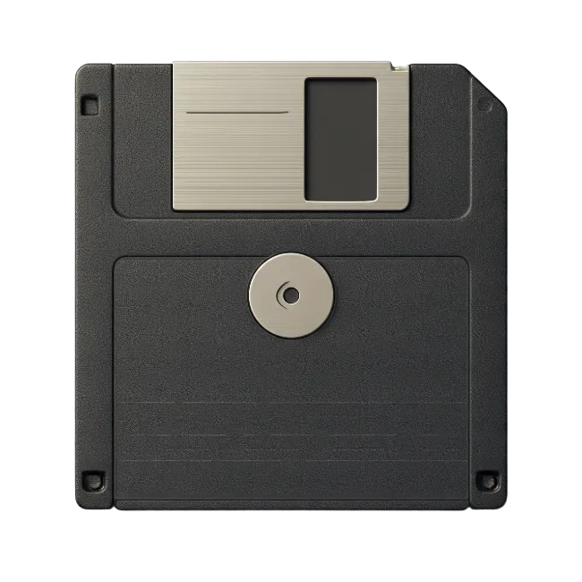 Retro black 3.5 inch floppy disk