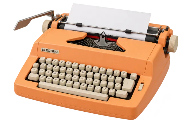 Retro Orange Electric Typewriter