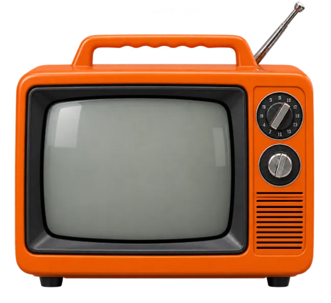 Retro Orange Television Receiver