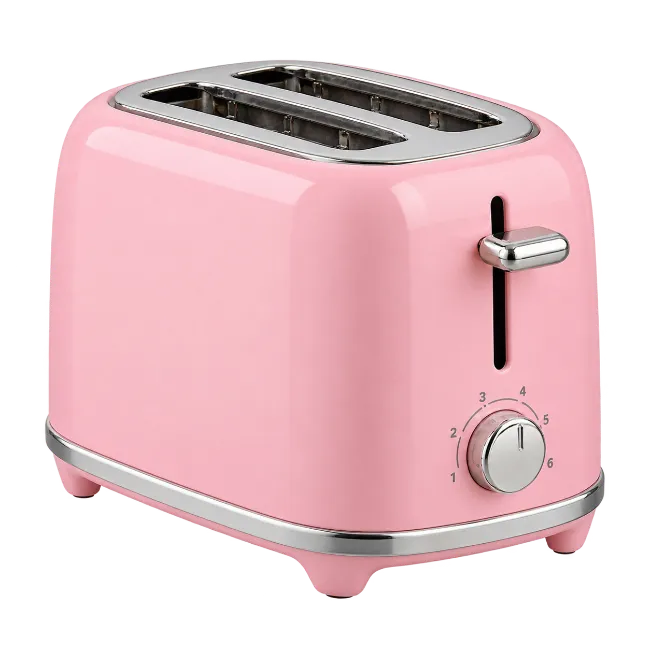 Retro pink toaster with chrome accents