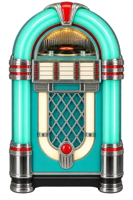 Retro Teal Jukebox Music Player