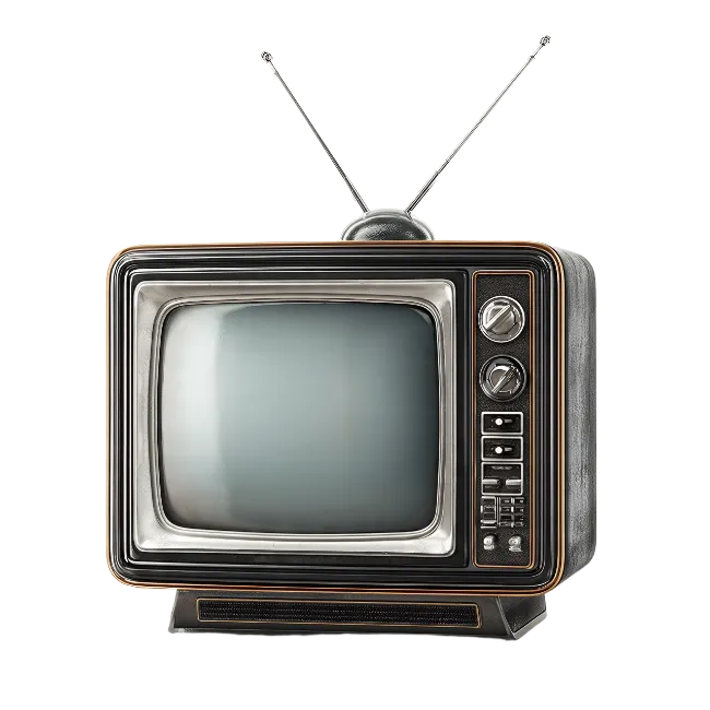 Retro Television Set with Antenna