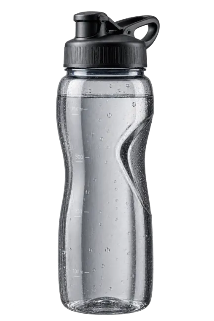 Reusable water bottle filled with clear fresh water