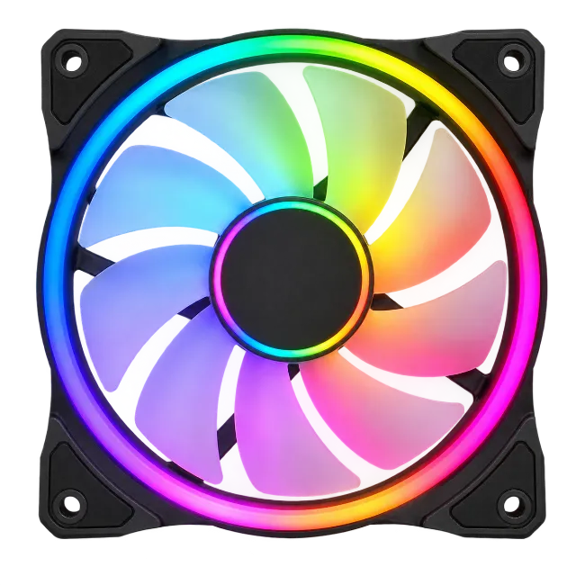 RGB computer cooling fan with vibrant LED lighting