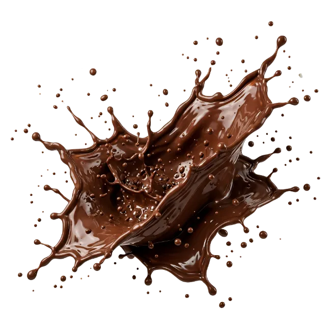 Rich Chocolate Liquid Splash with Splatters