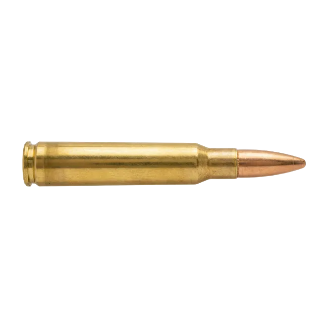Rifle Bullet Cartridge Isolated on Black Background