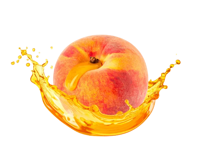Ripe Peach with Juice Splash