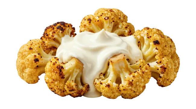 Roasted Cauliflower Florets with Creamy Sauce