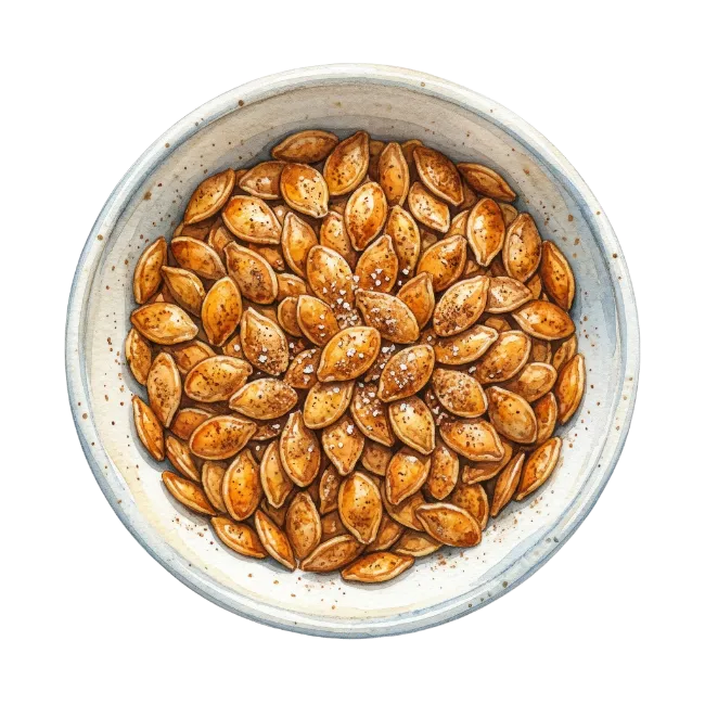 Roasted Pumpkin Seeds in a Bowl