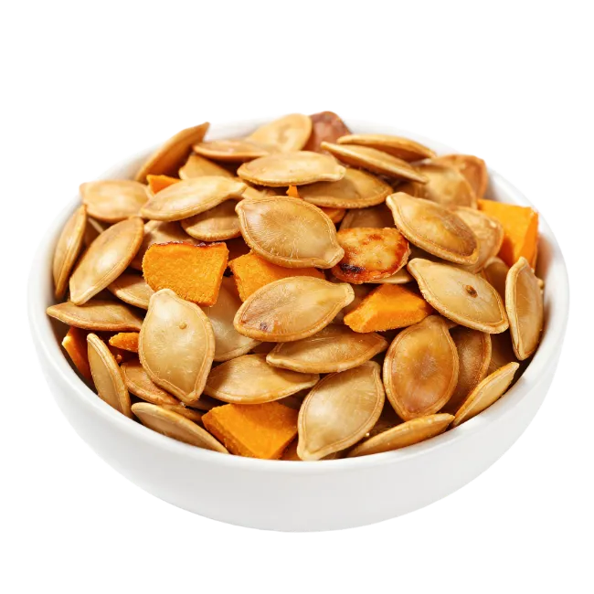 Roasted Pumpkin Seeds in White Bowl