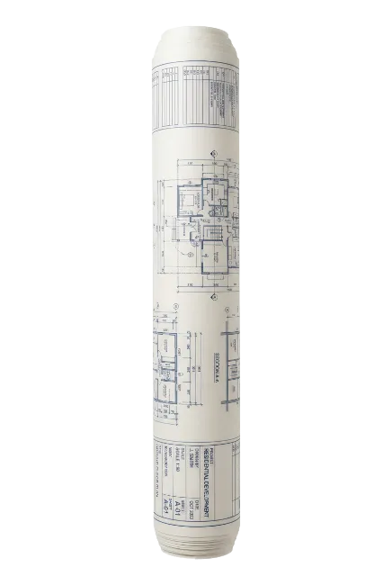 Rolled Architectural Blueprint