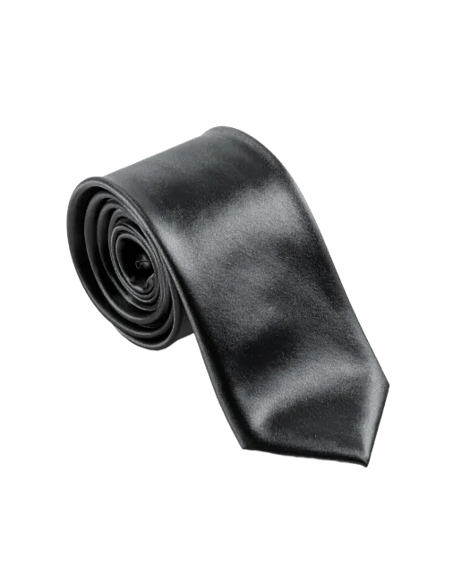 Rolled Black Necktie