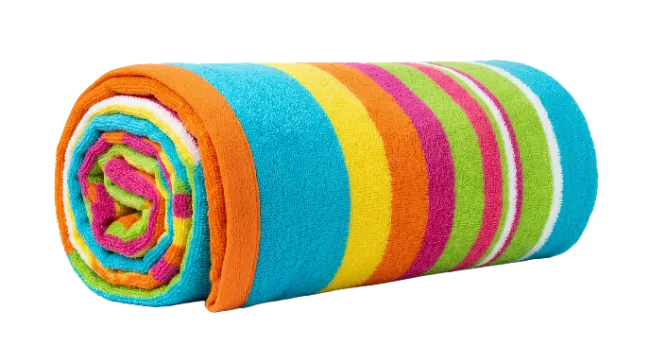Rolled Colorful Striped Beach Towel